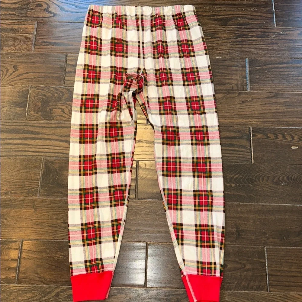 Hanna Andersson Red and White Plaid Pajama Bottoms size XLarge organic cotton